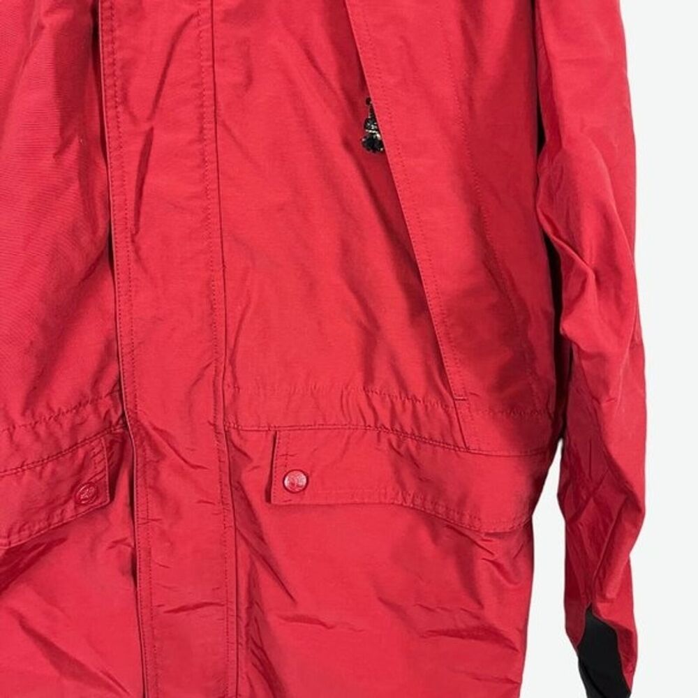 Timberland Mens Red Hooded Jacket Parka Light Weight Hip Length 11297 Medium M - Picture 3 of 16